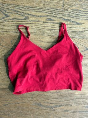 Athleta Crimson Red V-Neck Lightweight Sports Bralette